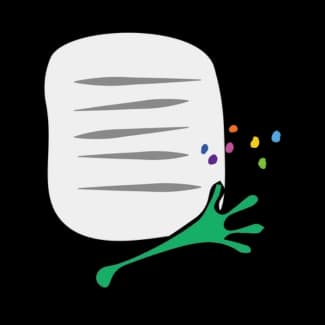 書類を差し出すかえるの手
